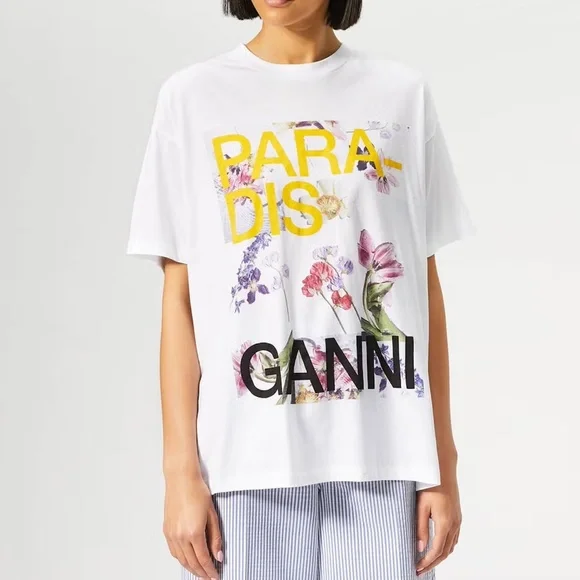 GANNI ‘Davies’ Oversized Graphic Tee - Picture 1 of 5